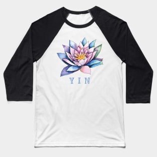 Yin Yoga Lotus Flower Baseball T-Shirt